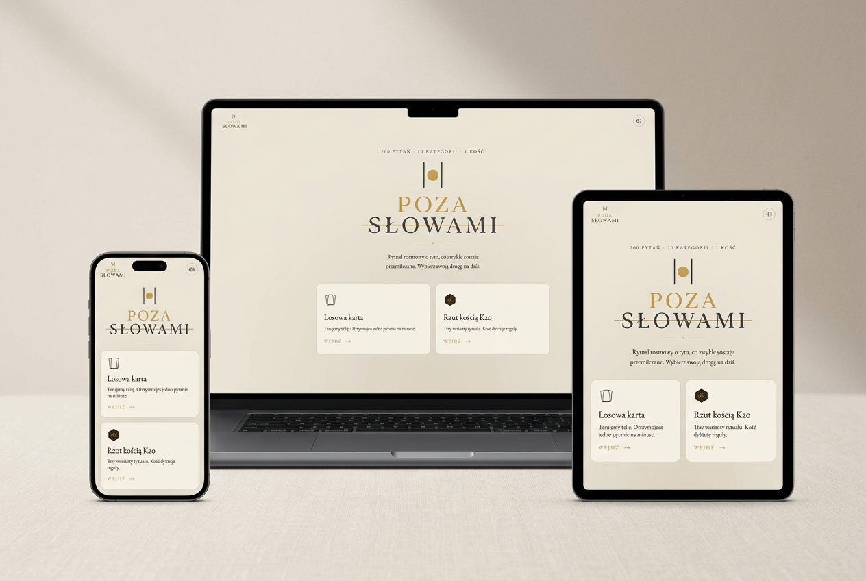 Aplikacja Poza Słowami na laptopie, tablecie i smartfonie
